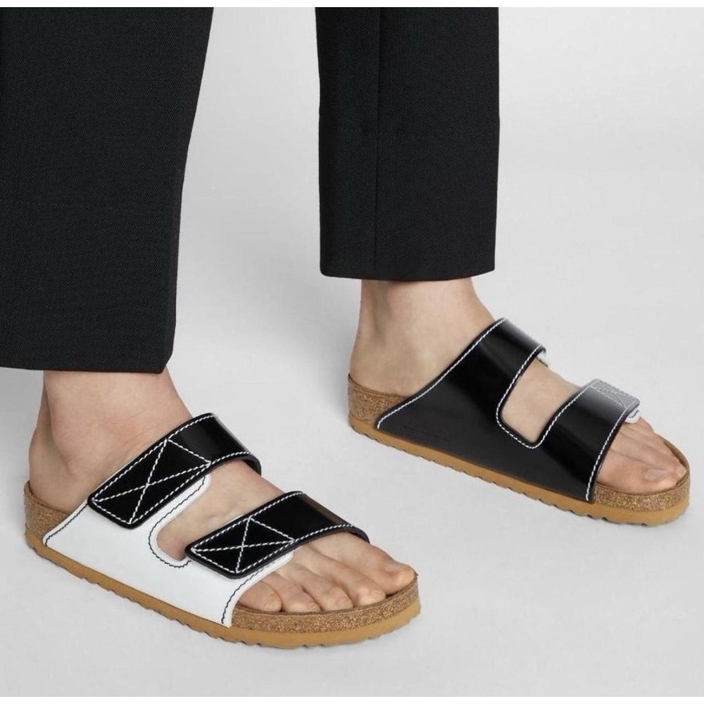Proenza Schouler x Birkenstock Arizona Slide Black White Hook & Loop Sz‎ 40 US 9